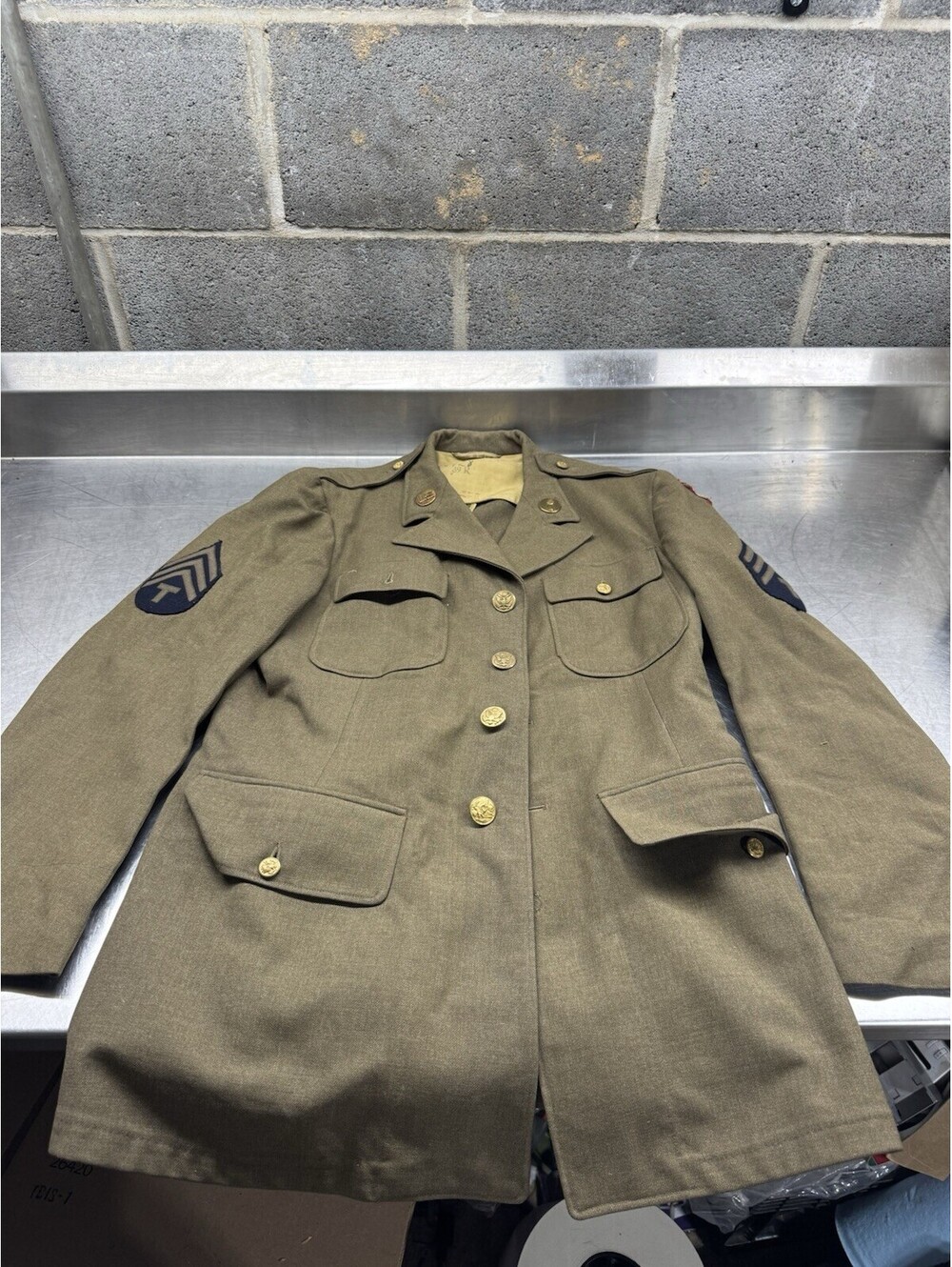 VTG WWII Infantry Wool Military Coat Jacket 1940 Army Service Forces